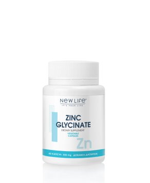 Гліцинат Цинку Zinc Glycinate дієтична добавка- для імунної, кісткової, нервової та ендокринної системи, 60 рослинних капсул по 500mg в баночці 4820171415221 фото