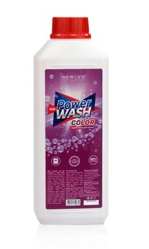 Для стирки цветных вещей жидкое средство Power Wash color 1 литр New Life 4820197802388 фото